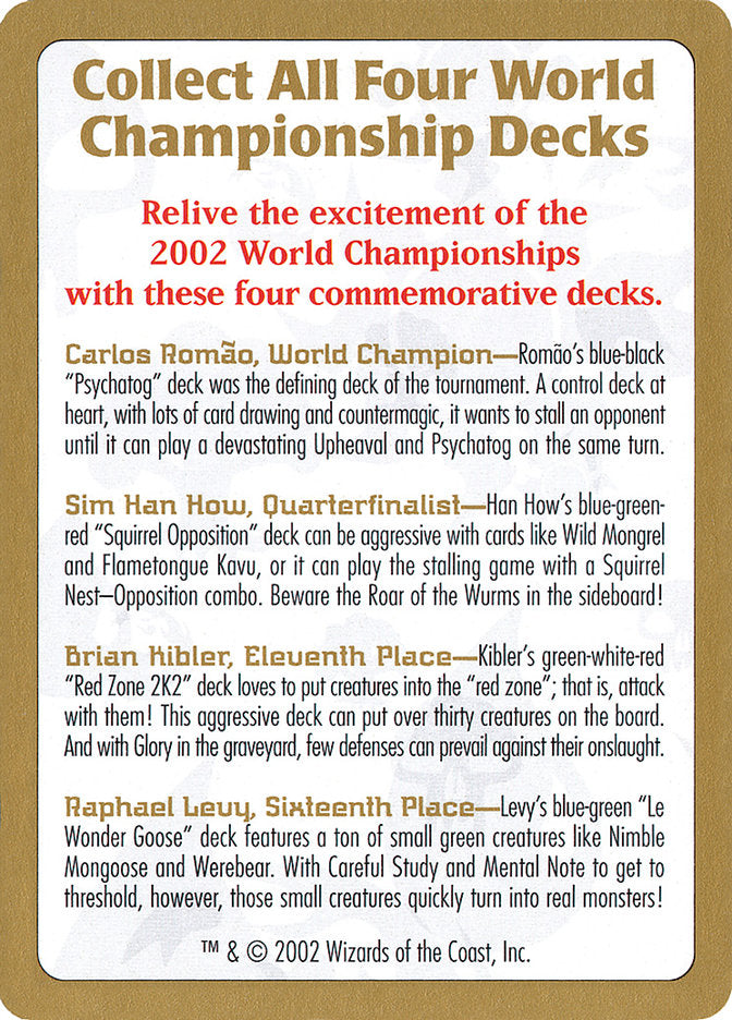 2002 World Championships Ad [World Championship Decks 2002] – SillyBoysWV