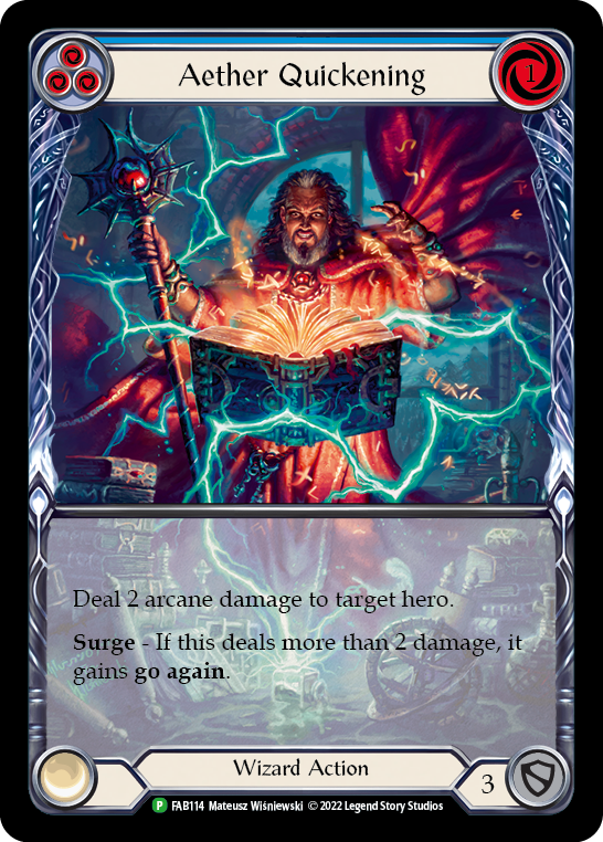 Aether Quickening (Blue) [FAB114] (Promo)  Rainbow Foil