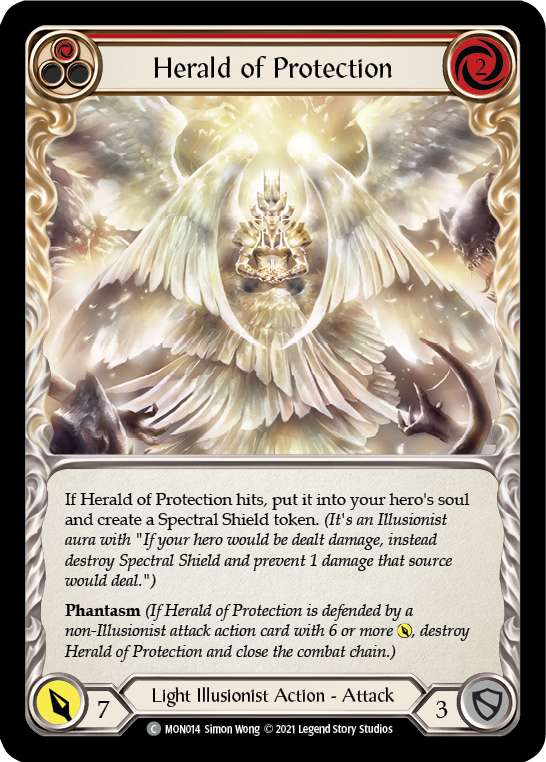 Herald of Protection (Red) [MON014-RF] (Monarch)  1st Edition Rainbow Foil
