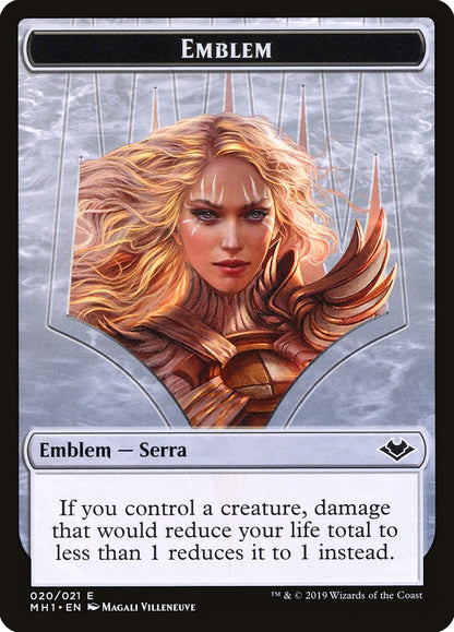 Goblin (010) // Serra the Benevolent Emblem (020) Double-sided Token [Modern Horizons Tokens]