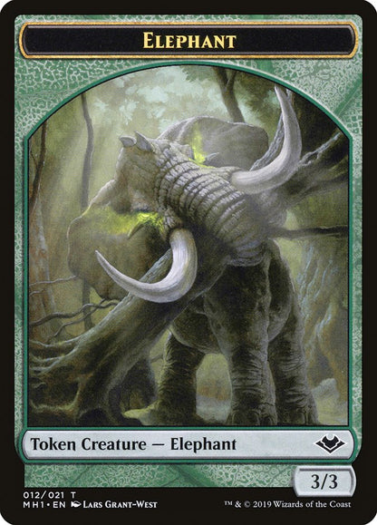 Zombie (007) // Elephant (012) Double-sided Token [Modern Horizons Tokens]