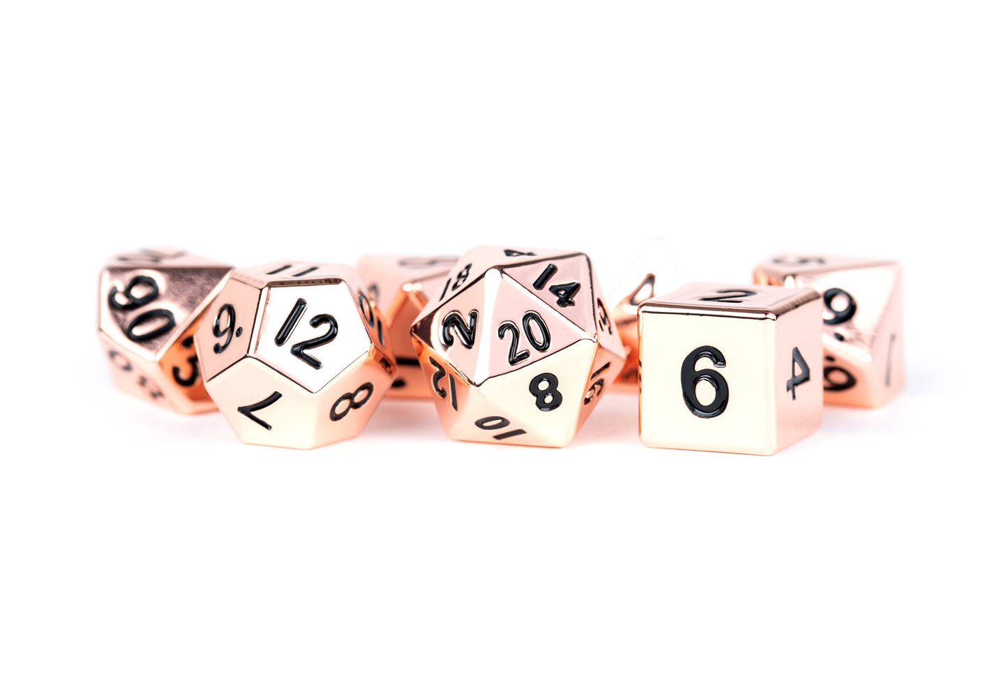 FanRoll by Metallic Dice Games - 16mm Metal Dice Set Assortment Copper