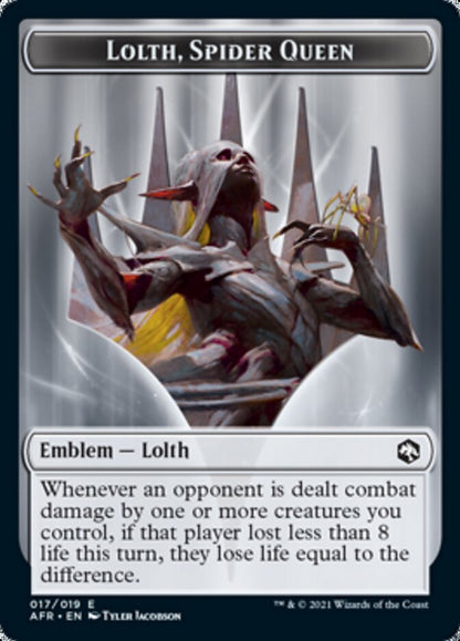 Treasure // Lolth, Spider Queen Emblem Double-sided Token [Dungeons & Dragons: Adventures in the Forgotten Realms Tokens]