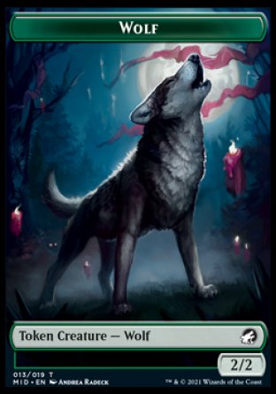 Wolf // Knight Double-sided Token [Innistrad: Midnight Hunt Commander Tokens]