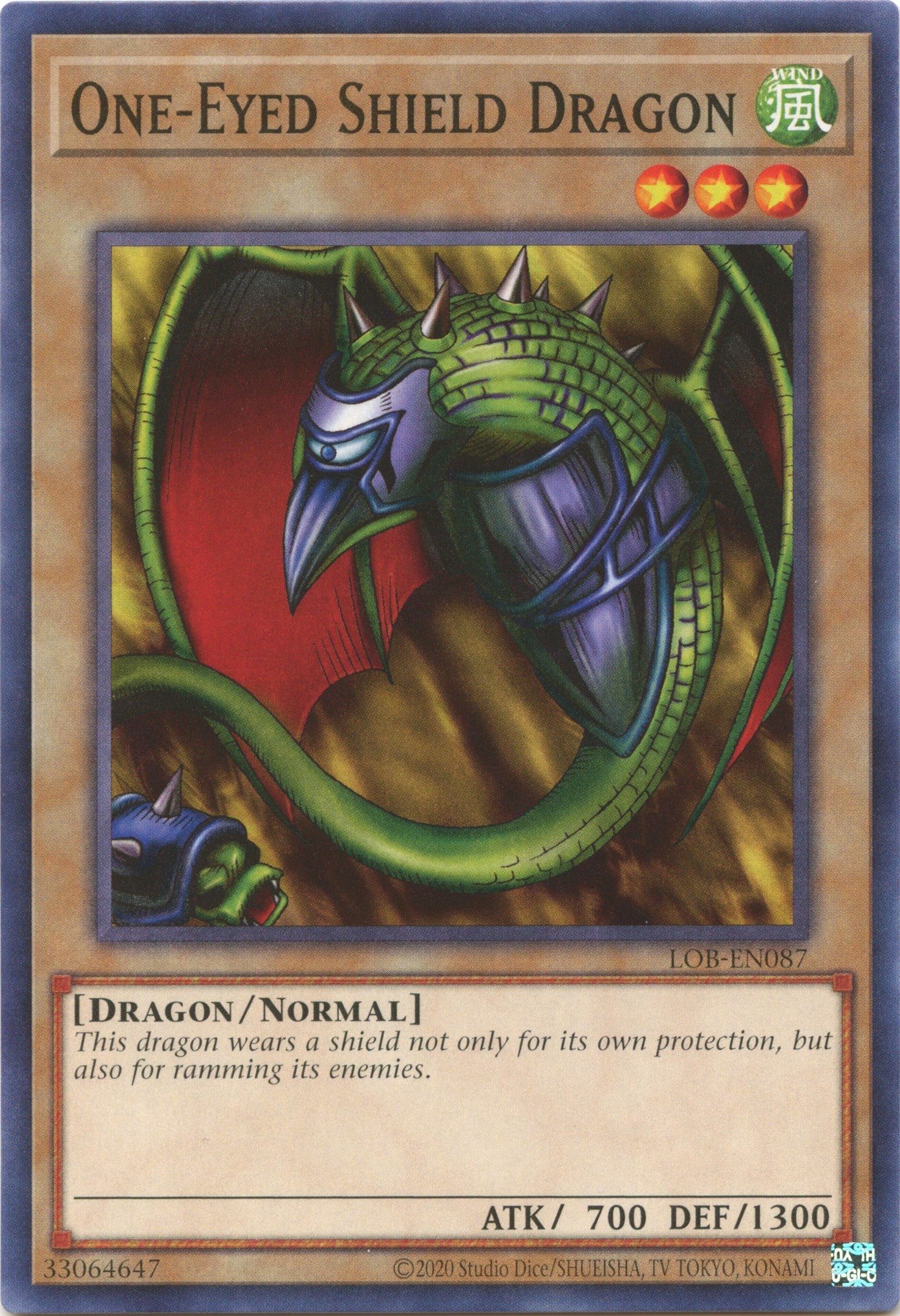 One-Eyed Shield Dragon [LOB-EN087] Common