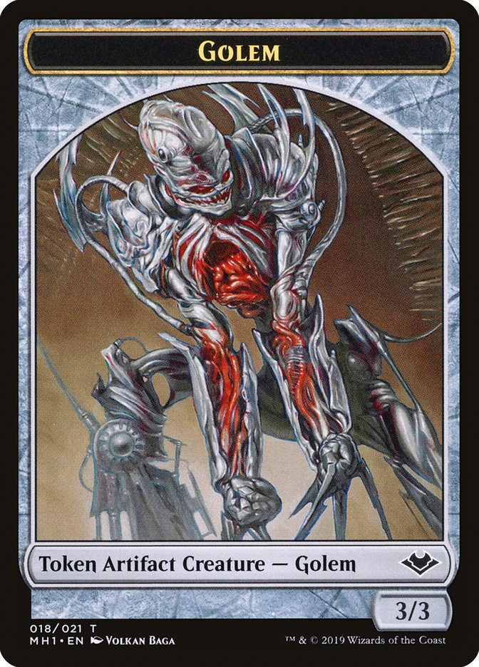 Soldier (004) // Golem (018) Double-sided Token [Modern Horizons Tokens]