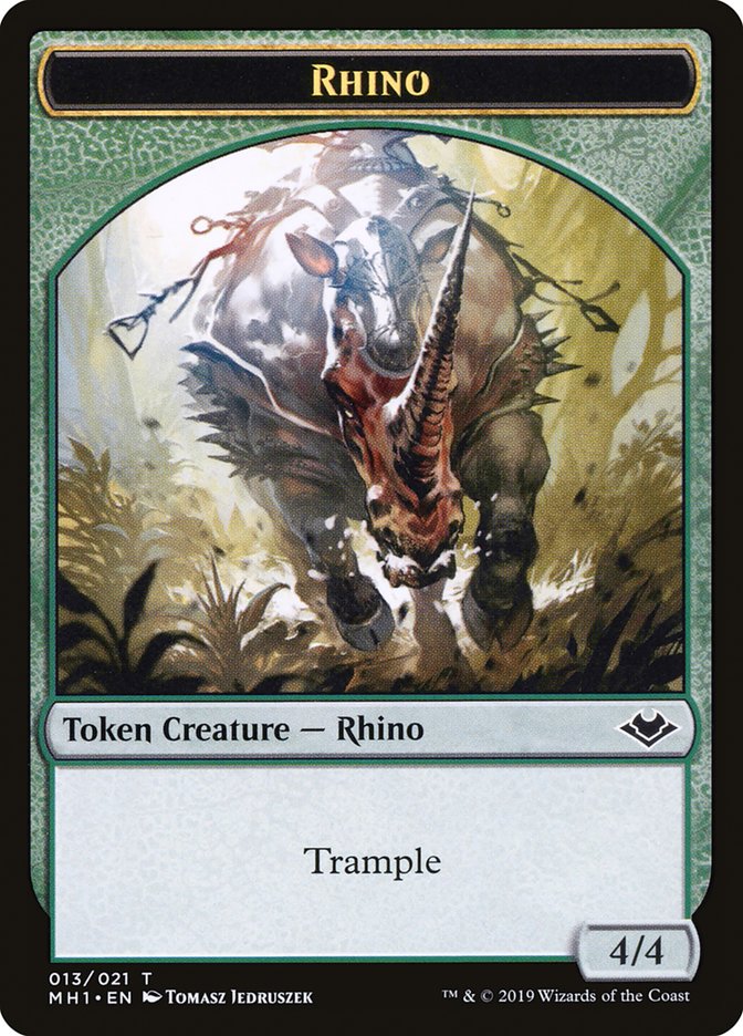 Zombie (007) // Rhino (013) Double-sided Token [Modern Horizons Tokens]