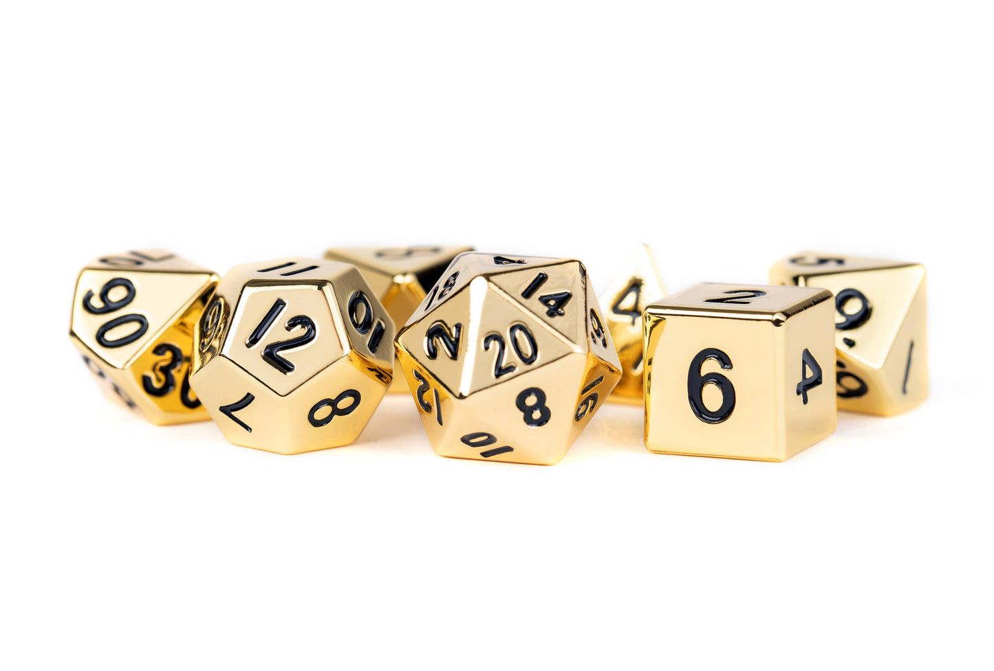 FanRoll by Metallic Dice Games - 16mm Metal Dice Set Gold